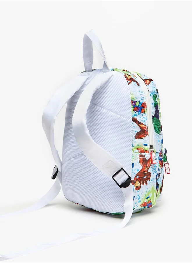 MARVEL Boys All-Over Avengers Print Backpack with Adjustable Straps and Zip Closure