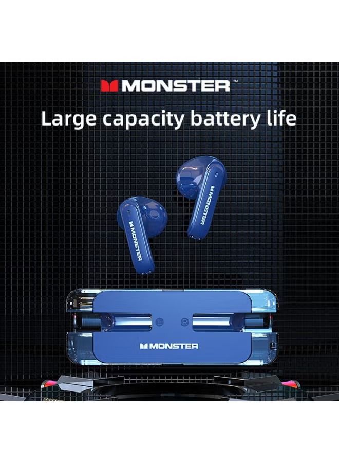 Monster Wireless Bluetooth Earphone XKT08 Blue1 - Image 2