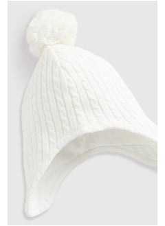 mothercare قبعة بيبي محبوكة ذات حافة كريمية  - Image 2