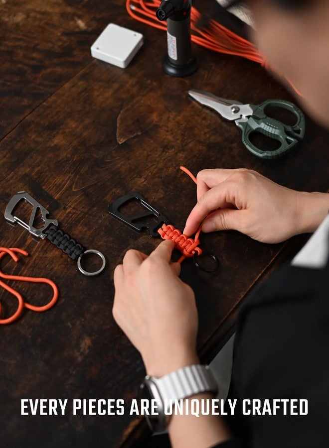 KeyUnity سلسلة مفاتيح KeyUnity KC00 Paracord مزودة بمشبك كارابين، حبل مظلة 550 متعدد الاستخدامات للأنشطة الخارجية، حقائب الظهر، للرجال والنساء (أسود) - Image 5