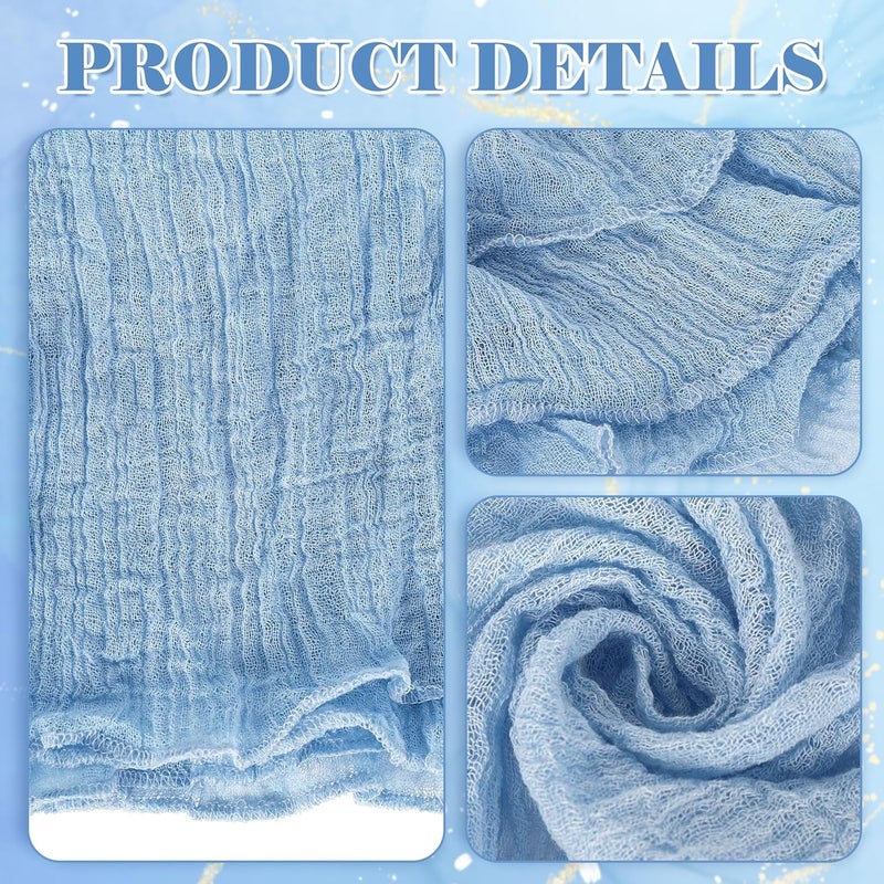 Whaline 54 Pcs Blue Gauze Cheesecloth Napkins 20 x 20 Inch Dusty Blue Wrinkled Dinner Napkins Washable Reusable Soft Napkins for Kitchen Room Dinner Table Decor Wedding Baby Shower Party Supplies - Image 3