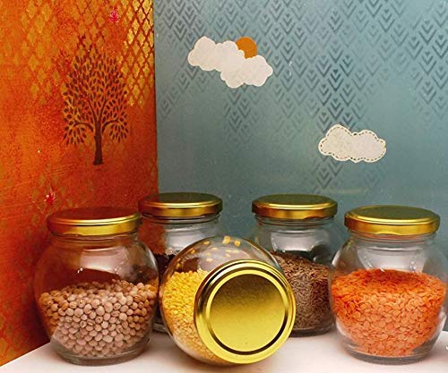 Black Sparrow Matka Glass Jar with Air Tight Lid Suitable to use in Your Home Office Kitchen Storage container Glass Jars for Spice Jam Honey Decoration Craft Work 200 ml Set of 6 - Image 4