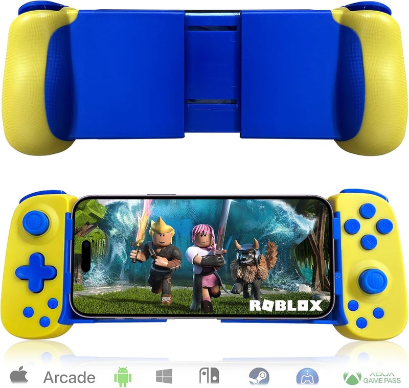 arVin Mobile Gaming Controller for iPhone Android with Phone Case Support & Green Light, Wireless Gamepad for iOS/Samsung/Tablet/Switch/PS4/PC, Xbox Cloud Gaming/PS Remote Play/Steam Link Games - Image 1