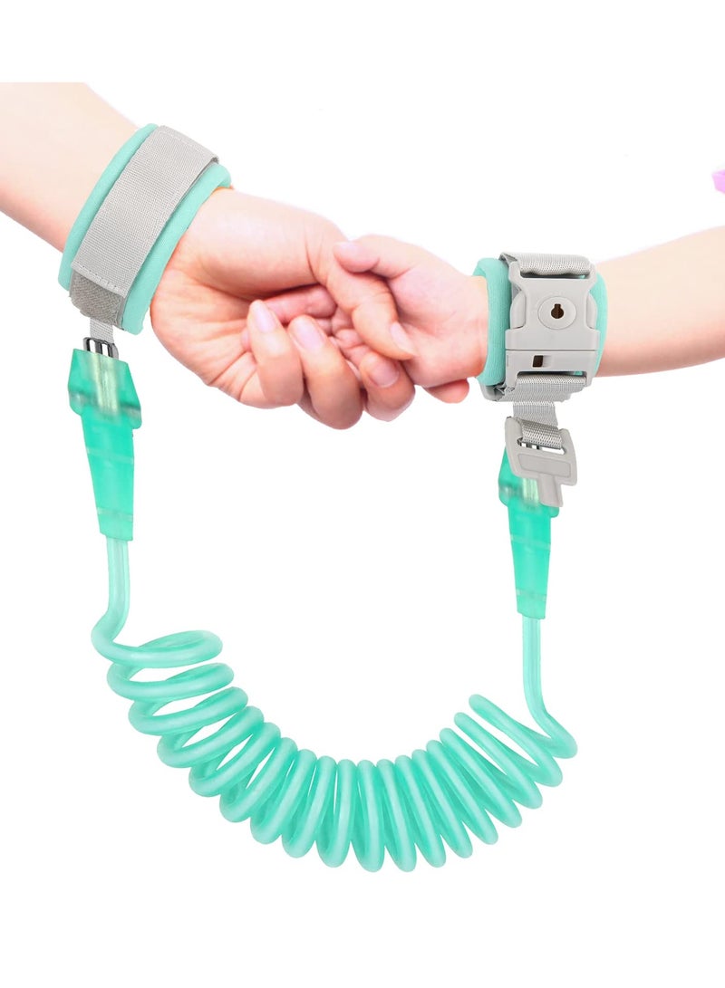 Kids Anti Lost Wrist Link  Kid Leash Anti Lost Wrist Link with Key Lock Upgraded Baby Leash with Safety Wristband Rope for Babies Toddlers Child Kids Green - Image 1