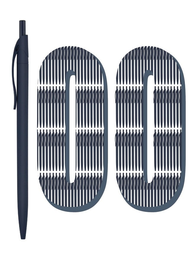 Deegtran 100 Pack No Bleed Blue Barrel Click Pens, Wholesale Retractable Ballpoint Pens, Medium Point, Smooth Ink, 1.0MM Black Ink - Image 1