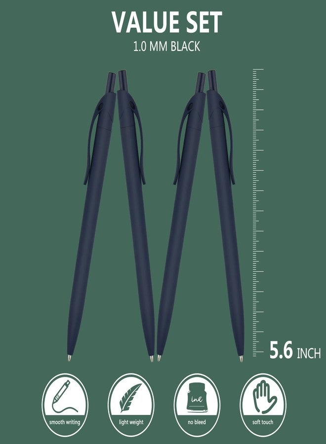 Deegtran 100 Pack No Bleed Blue Barrel Click Pens, Wholesale Retractable Ballpoint Pens, Medium Point, Smooth Ink, 1.0MM Black Ink - Image 2