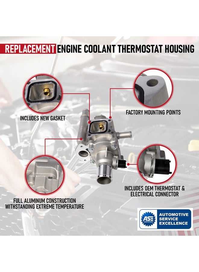 AA Ignition Coolant Thermostat and Housing Assembly with Sensors - Compatible with Chevy Cruze, Limited, Trax, Sonic 1.8L & 1.6L - Replaces 25192228, 55564890, 15-81816, 902-033, 55579951 - Full Aluminum - Image 4