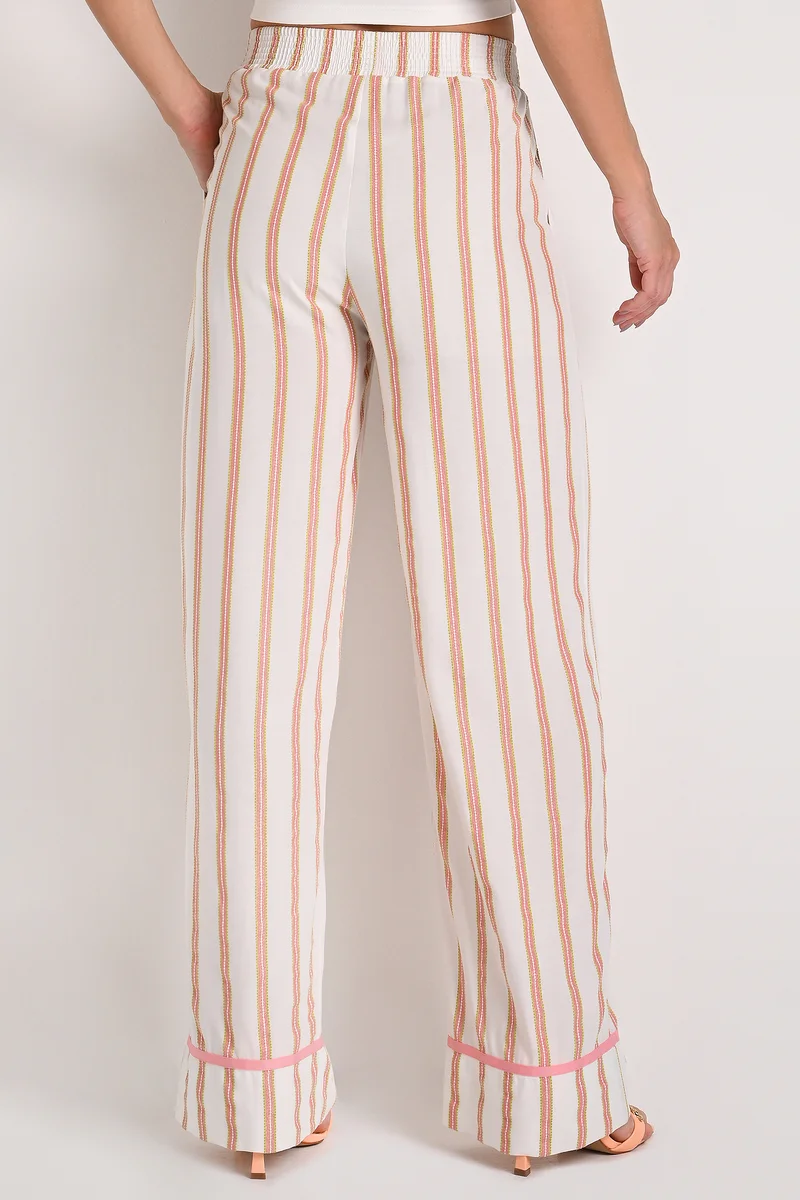 Carmen Steffens Striped Hem Detail Pants