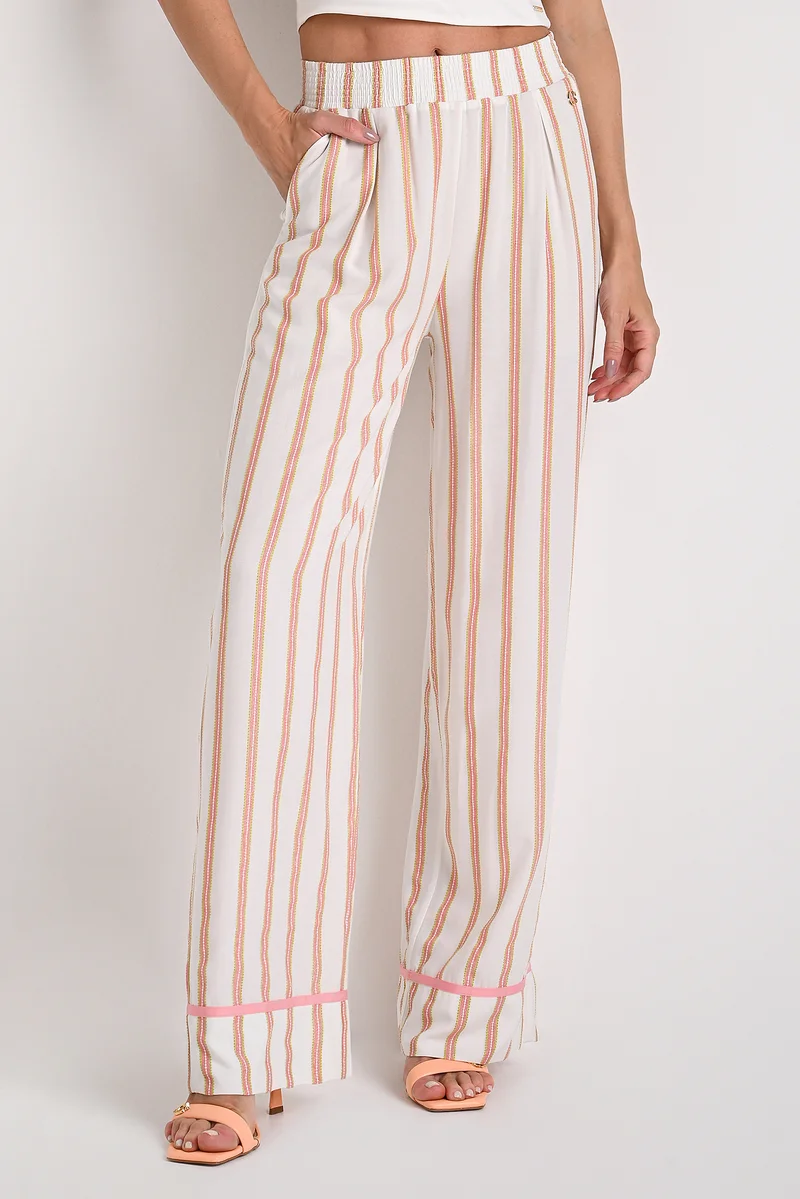 Striped Hem Detail Pants