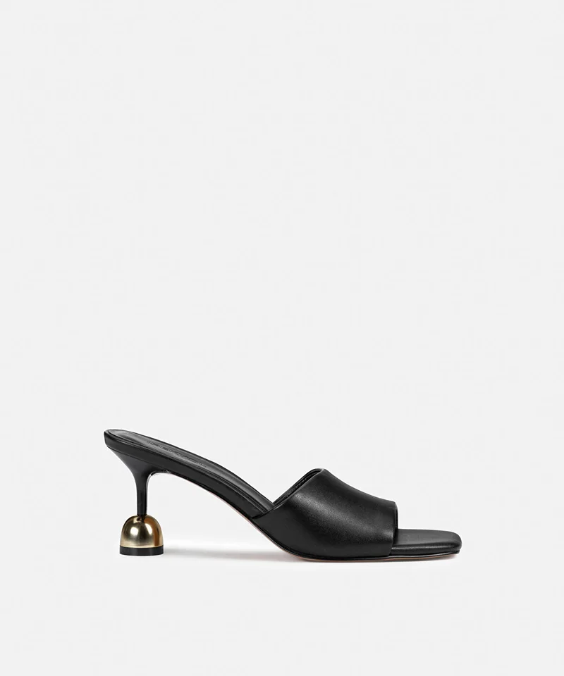 ابيكول Leather-Effect Mules with Contrasting Heels