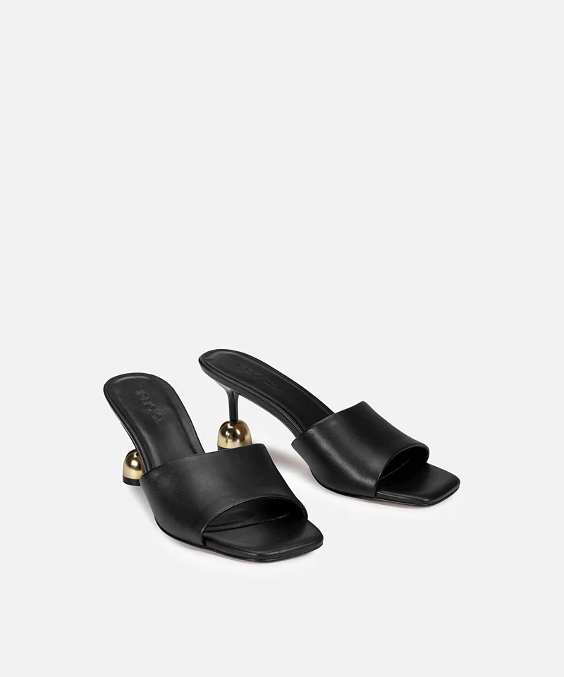 Ipekyol  Leather-Effect Mules with Contrasting Heels for Women | Best Price UAE