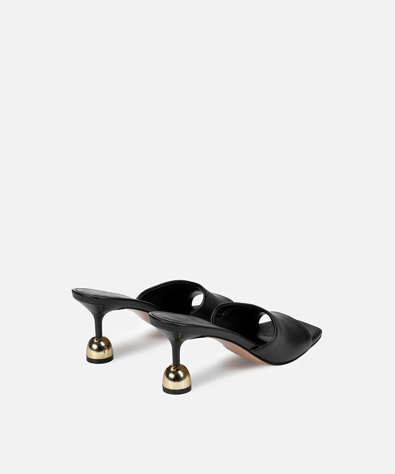 Ipekyol  Leather-Effect Mules with Contrasting Heels for Women | Best Price UAE