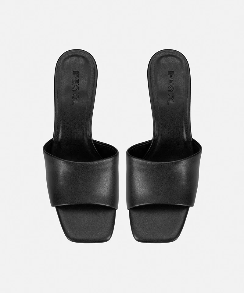 Ipekyol  Leather-Effect Mules with Contrasting Heels for Women | Best Price UAE