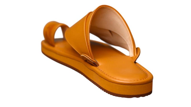 Italian Natural Leather Arabic Sandal For Men, Handmade Men's Traditional Sandals With Comfortable Sole, Genuine And Premium Quality Casual Arabic Sandals For Everyday Wear. - Image 3