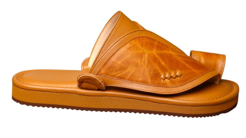 Italian Natural Leather Arabic Sandal For Men, Handmade Men's Traditional Sandals With Comfortable Sole, Genuine And Premium Quality Casual Arabic Sandals For Everyday Wear. - Image 1