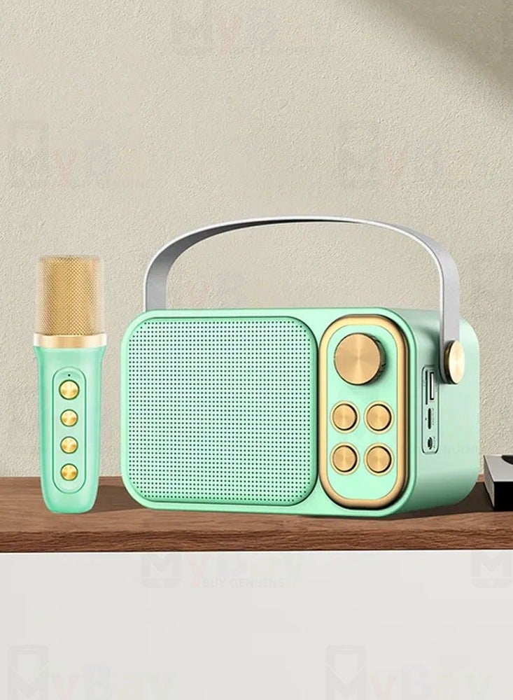 SU.YOSD Wireless Karaoke Speaker With Microphone YS-103 Green - Image 2