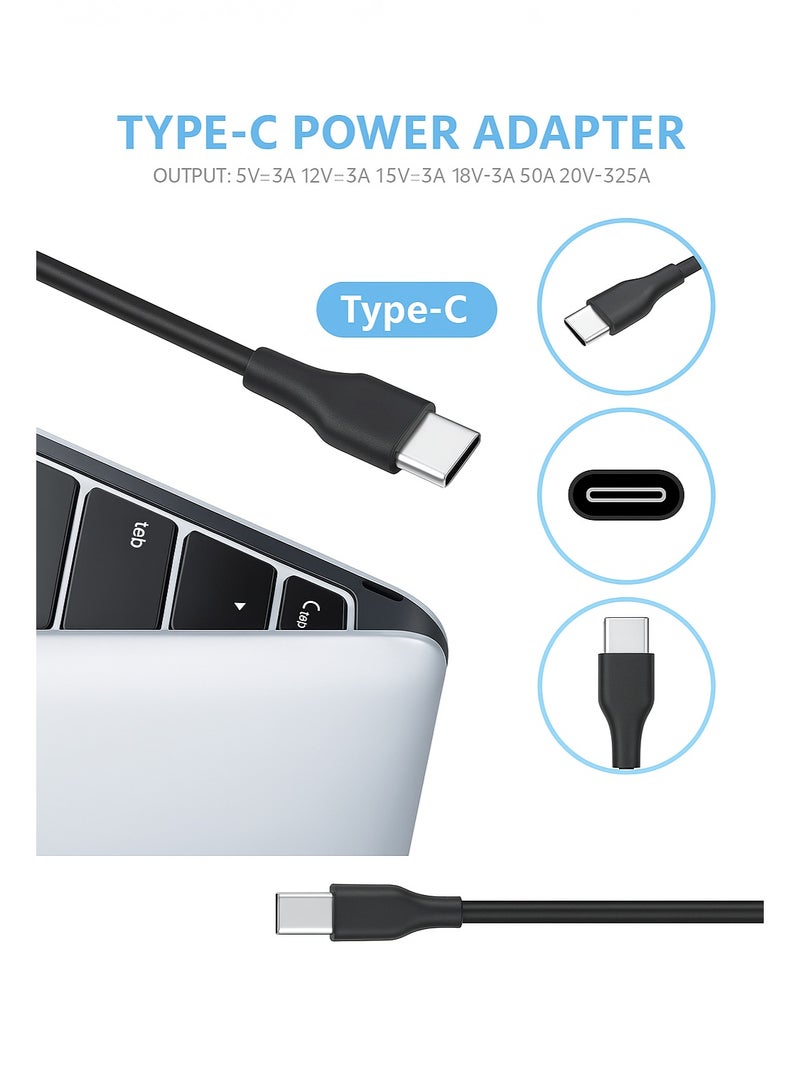 65W USB-C Laptop Charger – Fast Type-C Power Adapter Compatible with Lenovo ThinkPad, Dell XPS, HP Spectre & MacBook Air (3-Pin UK Plug) - Image 2