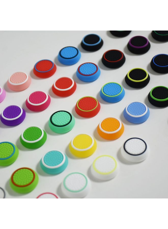 Loquat Ps4 Rocker Cap PS3 PS5 XBOXONE 360 Luminous Cap Luminous Mushroom Head Two-color Handle Silicone-Product Color:PS-red Background And Yellow Circle - Image 1