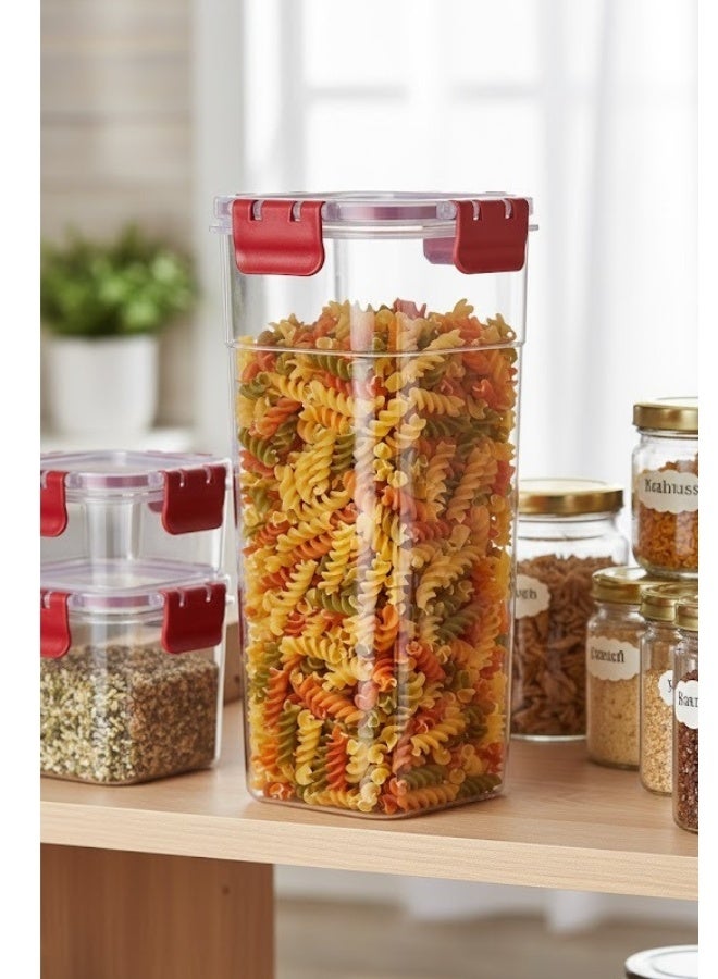 هابي هوم علبة تخزين طعام بسعة 1850 مل – غطاء محكم بـ 4 كلبسات ضد التسرب – مناسبة للثلاجة، الميكروويف، الفريزر، حفظ الوجبات، السلطات، البقوليات، التسالي والتنظيم المنزلي – خامة بلاستيك آمنة وسهلة التنظيف - Image 3