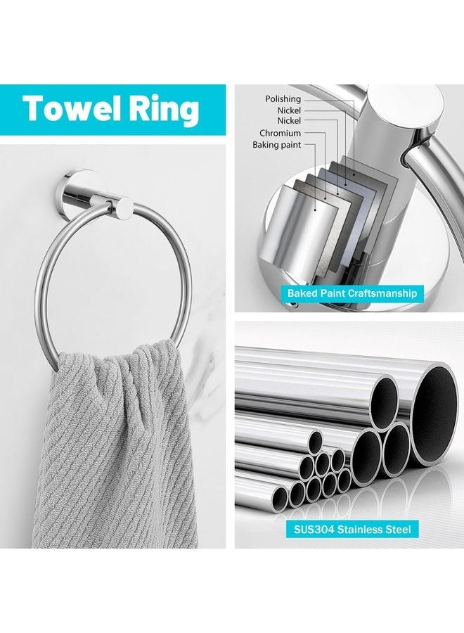 هومستر لوحة المناشف مجموعة الأجهزة، 10 قطع قطع المناشف حمالات المناشف للحمام مجموعة بما في ذلك شريط المناشف، حامل ورق المرحاض، حلقة المناشف و المنشفة جدار خطاف جبل ملحقات المرحاض - Image 4