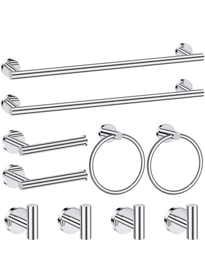 هومستر لوحة المناشف مجموعة الأجهزة، 10 قطع قطع المناشف حمالات المناشف للحمام مجموعة بما في ذلك شريط المناشف، حامل ورق المرحاض، حلقة المناشف و المنشفة جدار خطاف جبل ملحقات المرحاض - Image 1