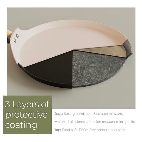 Lifelong Forged Roti Tawa with Wooden Finish Handle for Dosa, Chapati | Ceramic Coated | 28cm | Pre-Seasoned, Non-Stick & Teflon Free | Scratch Resistant and Durable | Gas & Induction Stove-Friendly - Image 4