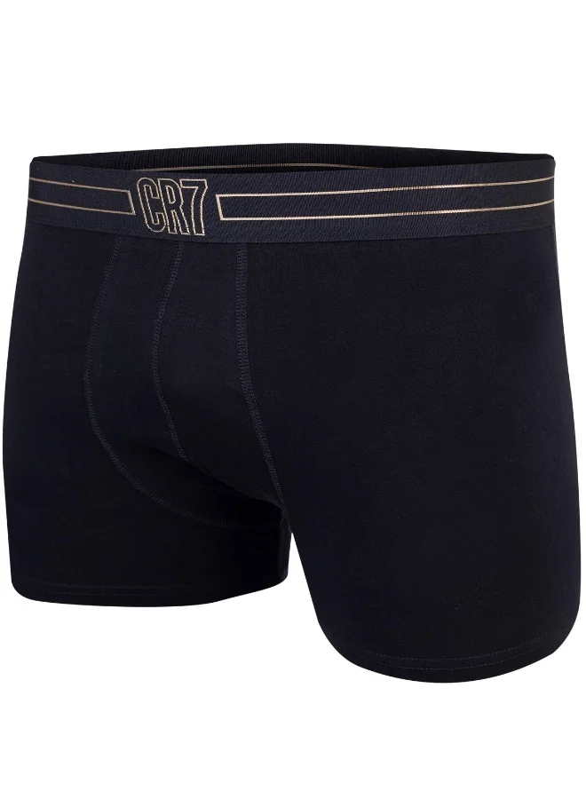 CR7 CR7 Men’s 5-Pack Stretch Cotton Trunks – Premium Black Boxer Briefs with Gold Signature Waistband – Breathable, Supportive & Stylish Underwear Set