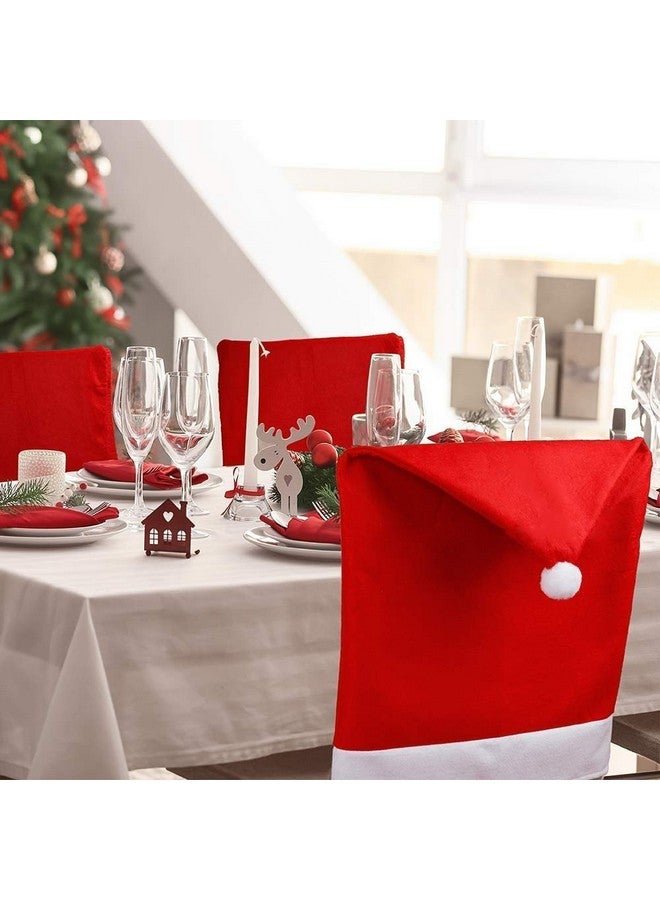 BRIDA® Stretchable Floral Printed Dining Christmas Chair Covers Elastic Chair Seat Case Protector, Slipcover Santa Hat Chair Covers (4) - Image 1