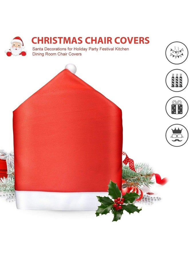 BRIDA® Stretchable Floral Printed Dining Christmas Chair Covers Elastic Chair Seat Case Protector, Slipcover Santa Hat Chair Covers (4) - Image 2