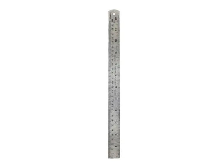 Silver Metal Ruler 30 cm - Box of 12, Perfect for Accurate Measurements, Ideal for School and Office Use