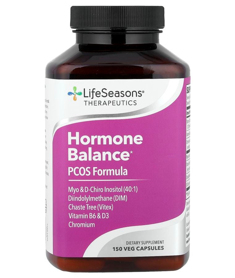 LifeSeasons تركيبة توازن الهرمونات لعلاج متلازمة تكيس المبايض 150 كبسولة نباتية