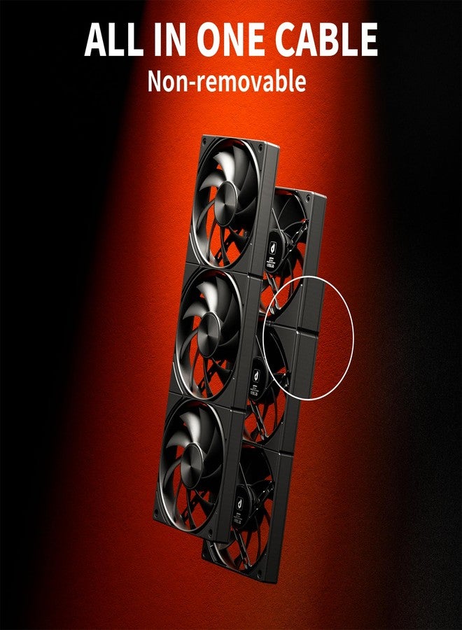 upHere 360mm All-in-One Computer Case Fan with PWM 4-Pin Interface High Performance Cooling Low Noise for Enhanced PC Cooling U3K3 - Image 3