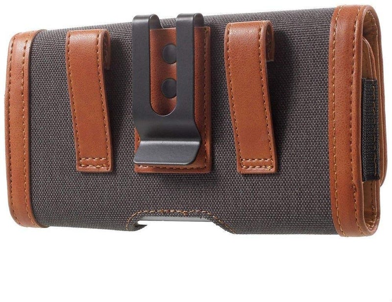 TDG ® Dual Tone Faux Leather Pouch Holster Belt Clip Case with Belt Loop & Magnetic Flap Compatible for Samsung Galaxy A03s - Image 1