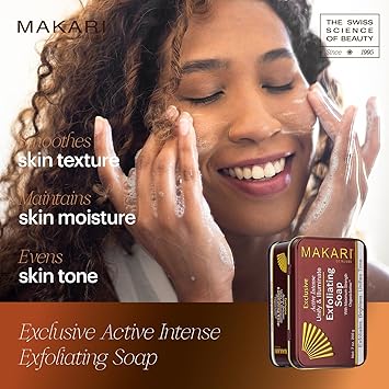 Makari Exclusive 7oz Skin Lightening Exfoliating Bar Soap with Organiclarine Advanced Active Whitening Treatment for Dark Spots Acne Scars Sun Patches Stretch Marks Hyperpigmentation - Image 2