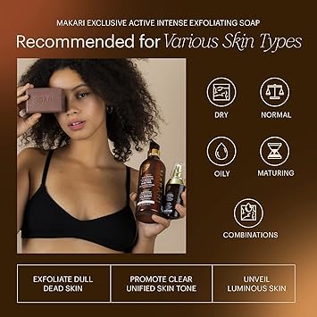 Makari Exclusive 7oz Skin Lightening Exfoliating Bar Soap with Organiclarine Advanced Active Whitening Treatment for Dark Spots Acne Scars Sun Patches Stretch Marks Hyperpigmentation - Image 5