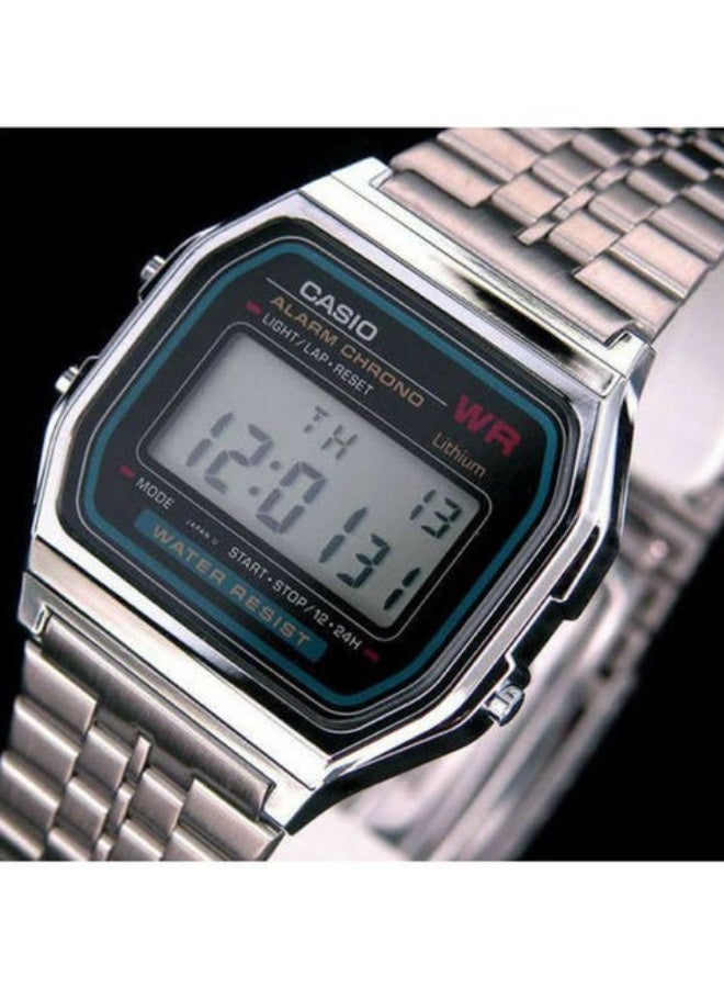 CASIO Digital wristwatch with a stainless steel strap model A159W-N1DF - Size 33 mm - Silver color - Image 2