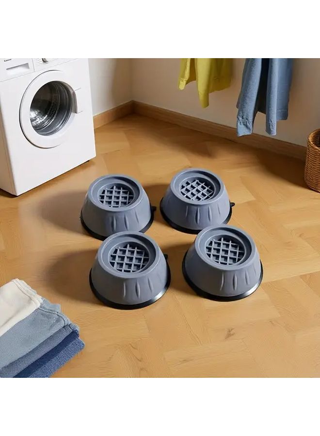 Grey Washing Machine Mats 4Pcs Shock Absorption Noise Reduction Durable Plastic - Image 5