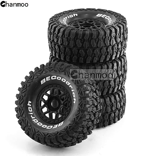 Chanmoo 1/7 1/8 RC Short Course Truck Buggy Tires and Wheels 17mm Hex OD 135mm Off Road Tyres for 1:7 1:8 Scale RC Off-Road Truck Car HSP TRAXXAS UDR 85086-4 ARRMA Mojave YK4072 DF7 4PCS (Black) - Image 3
