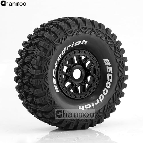 Chanmoo 1/7 1/8 RC Short Course Truck Buggy Tires and Wheels 17mm Hex OD 135mm Off Road Tyres for 1:7 1:8 Scale RC Off-Road Truck Car HSP TRAXXAS UDR 85086-4 ARRMA Mojave YK4072 DF7 4PCS (Black) - Image 5