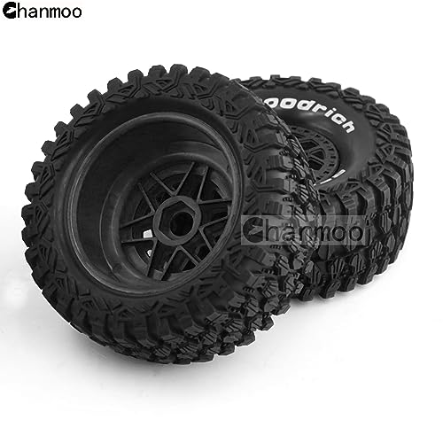 Chanmoo 1/7 1/8 RC Short Course Truck Buggy Tires and Wheels 17mm Hex OD 135mm Off Road Tyres for 1:7 1:8 Scale RC Off-Road Truck Car HSP TRAXXAS UDR 85086-4 ARRMA Mojave YK4072 DF7 4PCS (Black) - Image 4