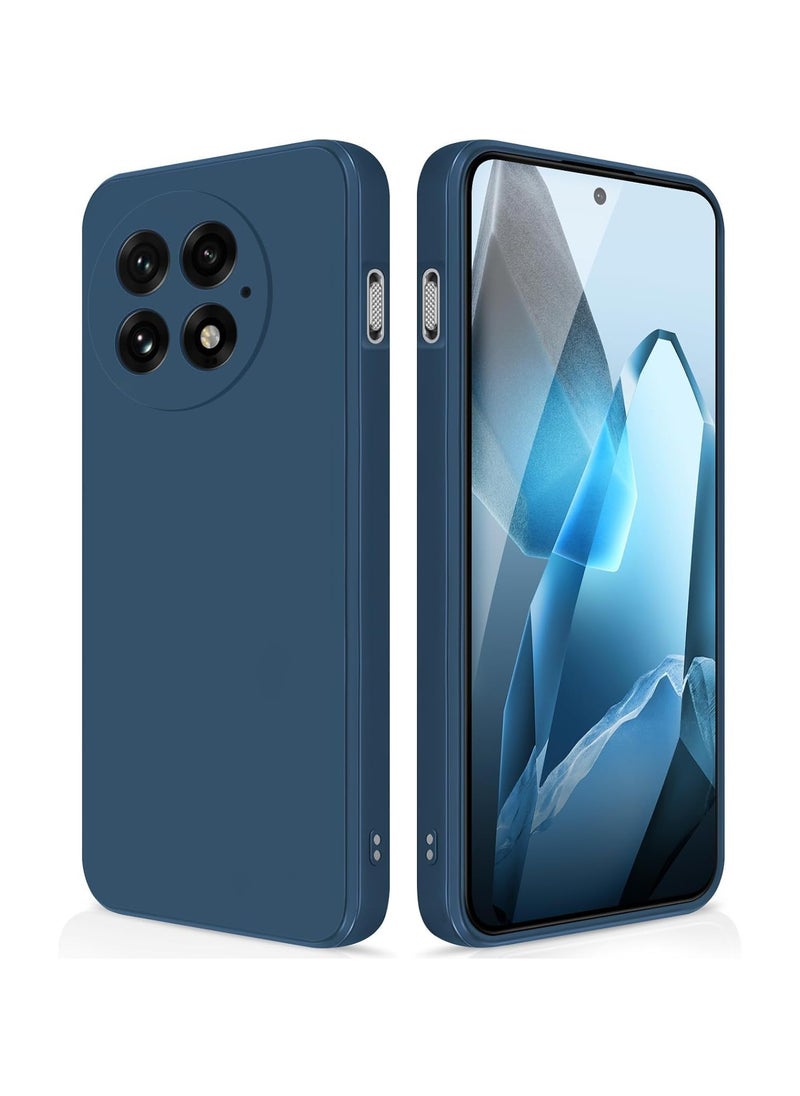 Generic Case Compatible with Oneplus 13 Silky-Soft Touch Full-Body Protective Phone Silicone Case Shockproof Cover with Microfiber Lining Case For Oneplus 13 5G 2024 Blue  - Image 1