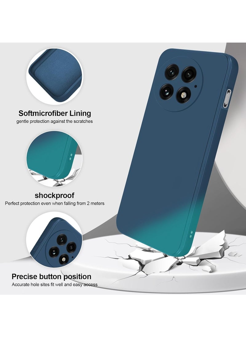 Generic Case Compatible with Oneplus 13 Silky-Soft Touch Full-Body Protective Phone Silicone Case Shockproof Cover with Microfiber Lining Case For Oneplus 13 5G 2024 Blue  - Image 4