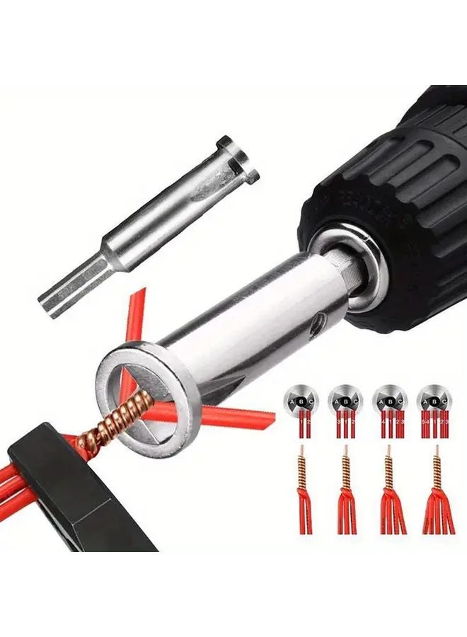 أداة لف الأسلاك التلقائية 4 مربع تجريد مضاعفة 2 4 فاصل فولاذي مثقوب - Image 2