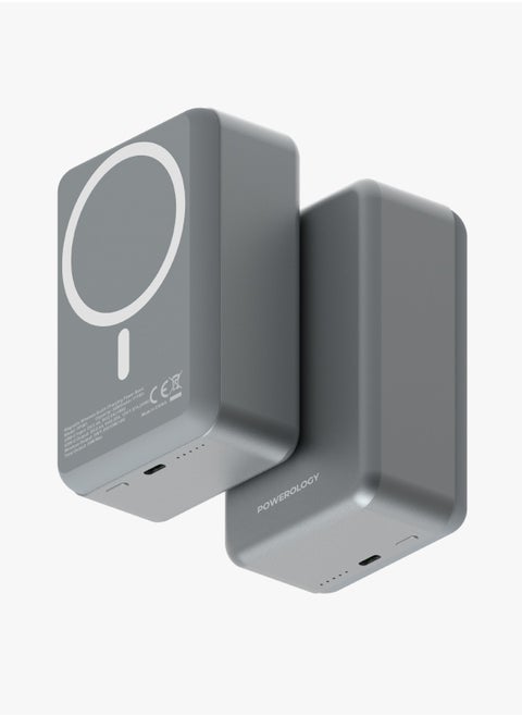 30000mAh MagSafe Aluminum Power Bank 20W and 15W Wireless Charging / Portable Battery / Simultaneous Charging / High Battery Capacity / Fast Charger Powerbank 30000 mAh- Dark Grey
