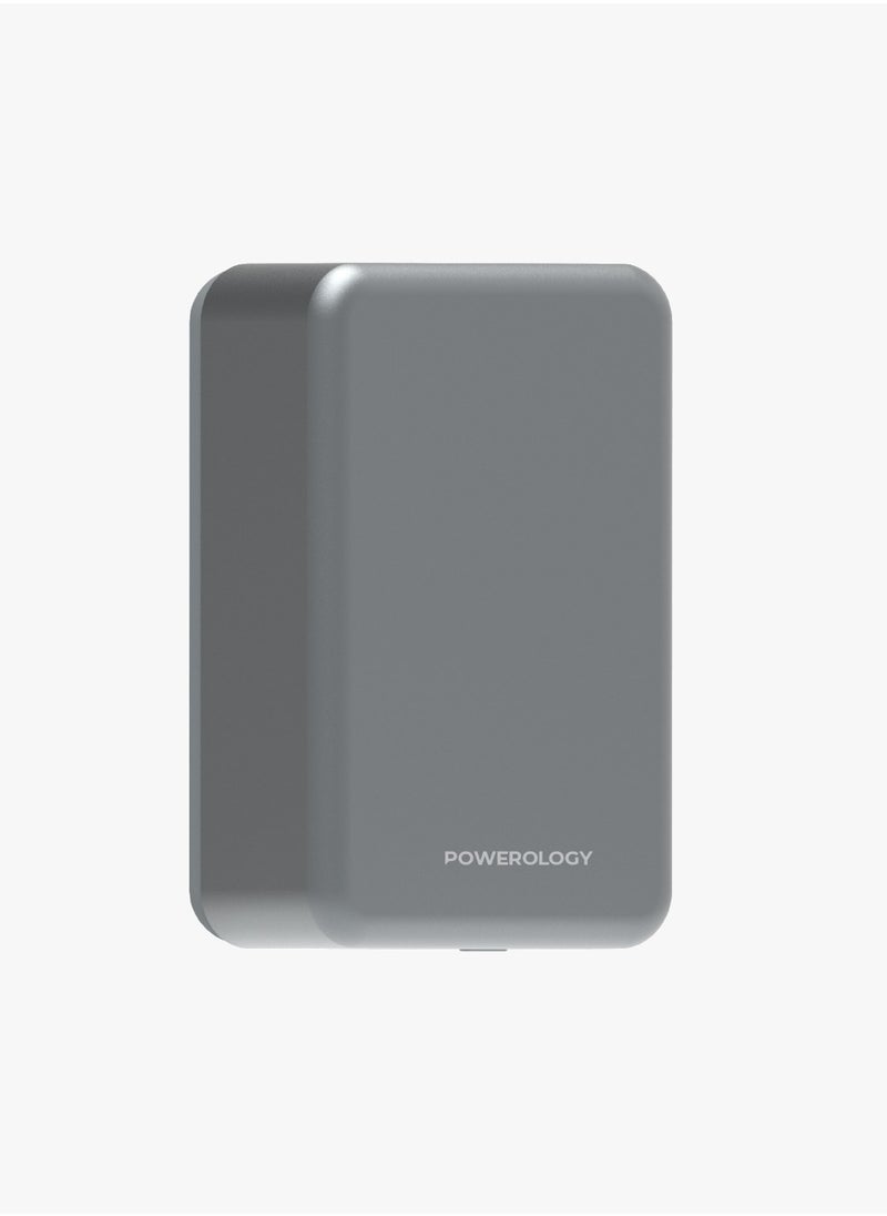 Powerology - 30000mAh MagSafe Aluminum Power Bank 20W and 15W Wireless Charging / Portable Battery / Simultaneous Charging / High Battery Capacity / Fast Charger Powerbank 30000 mAh- Dark Grey - Image 1