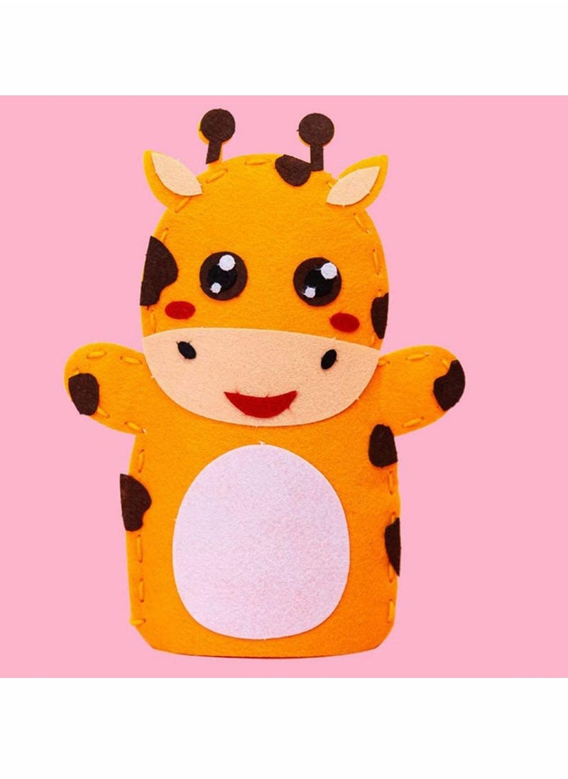 NIBEMINENT - DIY Finger Puppets Dolls, 8 Pcs Hand Puppet Making Kit Felt Sock Set Animal Craft Creative Play Party Supplies for Kids (Mixed) - Image 1