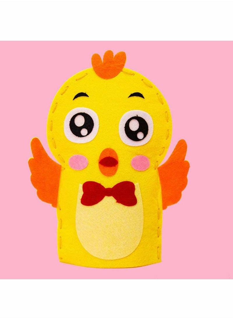 NIBEMINENT - DIY Finger Puppets Dolls, 8 Pcs Hand Puppet Making Kit Felt Sock Set Animal Craft Creative Play Party Supplies for Kids (Mixed) - Image 1