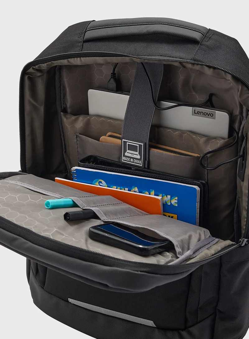Robert Wood Casual Backpack With Padded Support And Usb Port