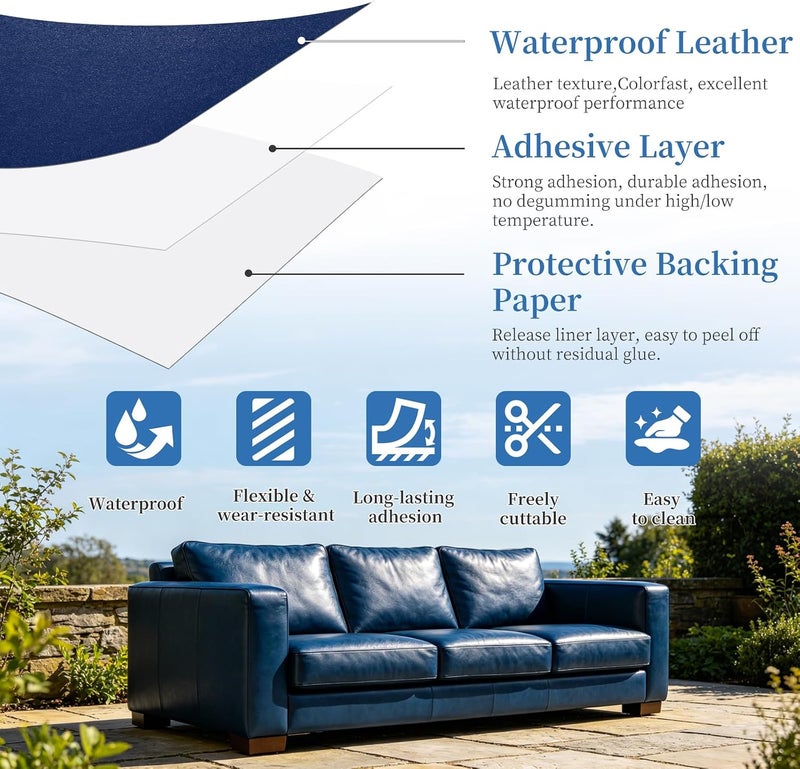 Fadoub Leather Repair Patch Tape Self-Adhesive, 8x11In Heavy Duty Vinyl Patch, Leather Repair Kit for Furniture, Sofa, Couch, Office Chair, Car Seat, Car Interior(Brown-Fine Grain) - Image 5