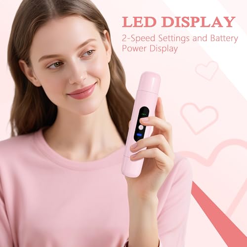 PUNOLAZY Bikini Trimmer for Women, 2-Speed Electric Razor for Pubic Hair Dual Head Shaver Women IPX7 Waterproof Rechargeable Lady Trimmer for Bikini Underarm Body Leg Face Pink - Image 2